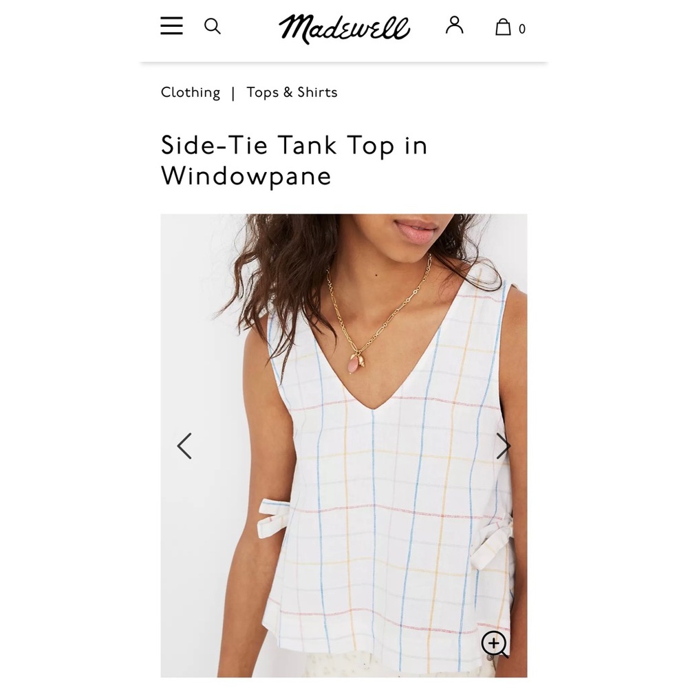 madewell side-tie tank top